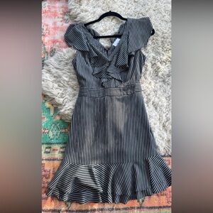 J.O.A. Black and White Striped Mini Dress